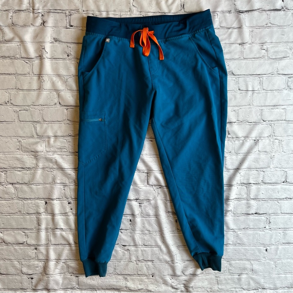 Figs Scrub Pants Blue Medium Technical Collection Womens